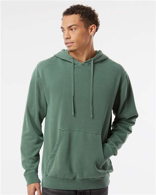 Independent Trading Co. Adult Unisex Mid-Weight Pigment-Dyed 9 oz 80/20 Cotton Polyester Hooded Pullover Sweatshirt 